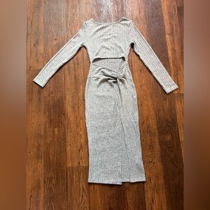 SHEIN Heather Gray Ribbed Sweater dress